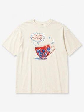 Comfort Colors Ivory Tea Party Graphic Tee Retro Teacup Shirt S-2XL